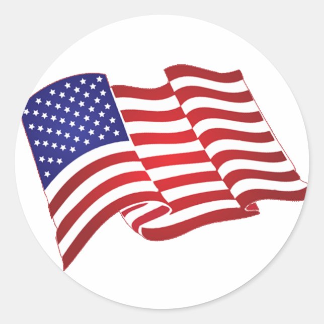 American Flag Waving Stickers (Front)
