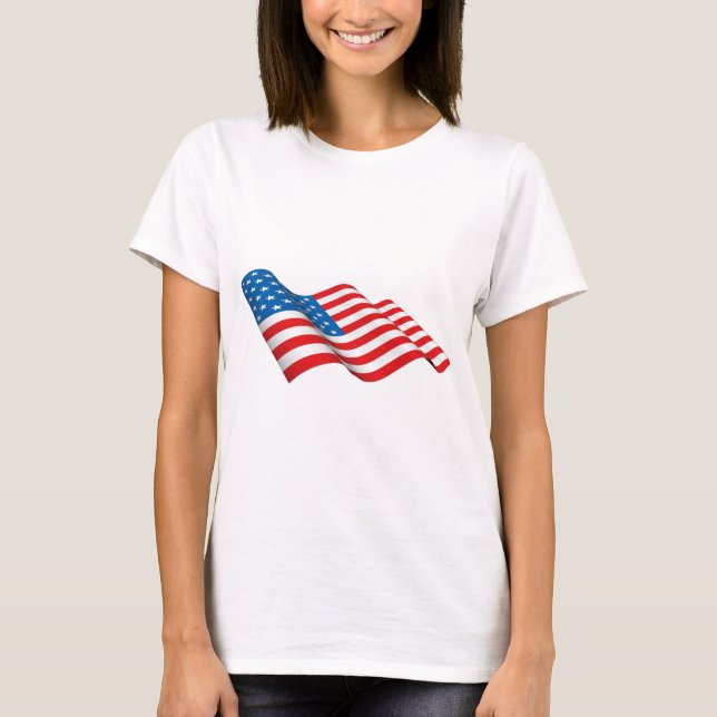 American Flag waving T-Shirt (Front)