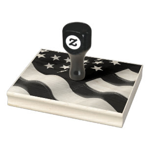 American flag wavy rubber stamp