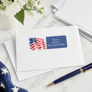 American Flag Wavy USA Patriotic blue