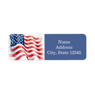 American Flag Wavy USA Patriotic blue