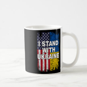 American Flag We Support Ukraine Flag I Stand With Coffee Mug