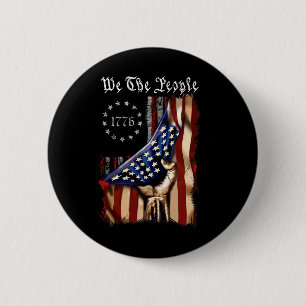 American Flag We The People History 1776 4th Of Ju 6 Cm Round Badge