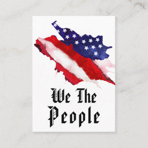 *~* American Flag We The People USA Watercolor Business Card