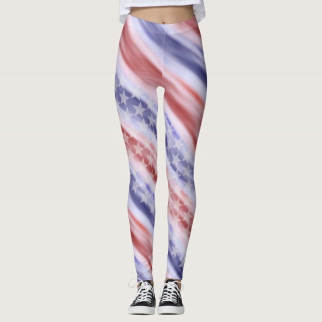 American Flag Wearable Art Leggings (Front)
