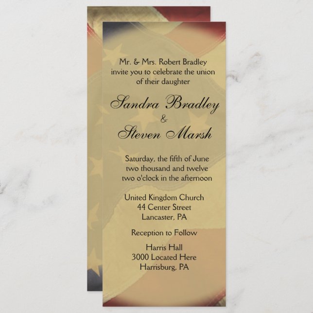 American Flag Wedding Invitation (Front/Back)
