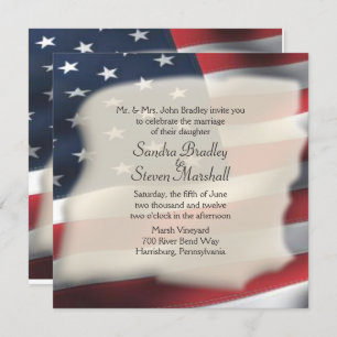 American Flag Wedding Invitations