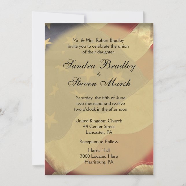 American Flag Wedding Invitations (Front)