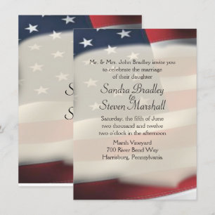 American Flag Wedding  Invitations