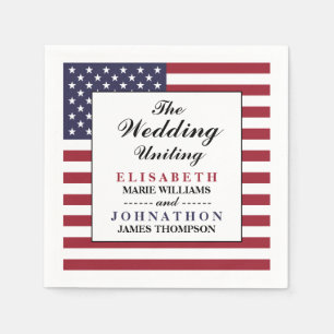 American Flag Wedding Napkin