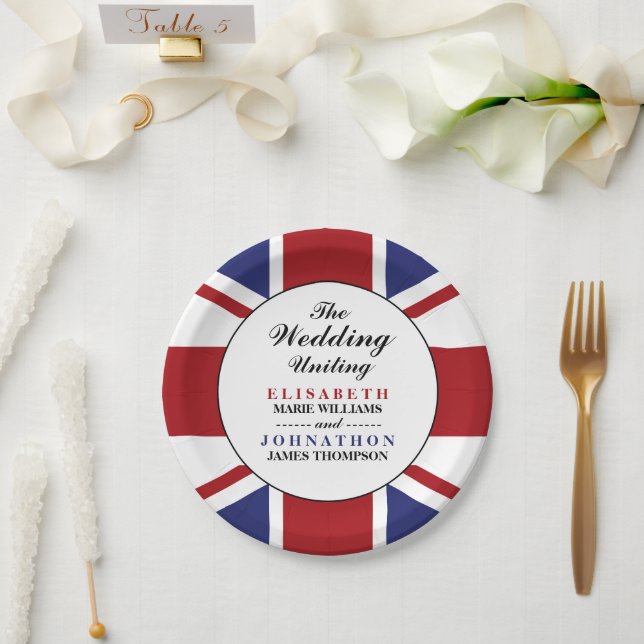 American Flag Wedding Paper Plate (Wedding)