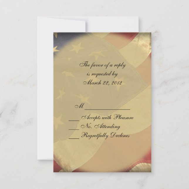 American Flag Wedding RSVP (Front)