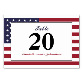 American Flag Wedding Table Number