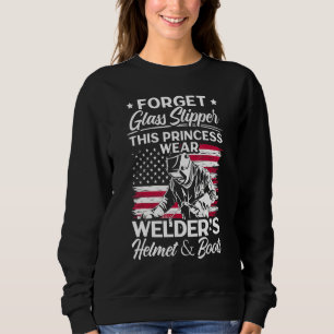 American Flag Welder Helmet Patriotic Sweatshirt