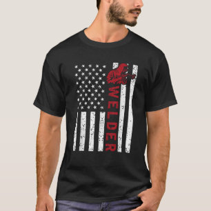 American Flag Welder Welding Vintage Metal Worker T-Shirt