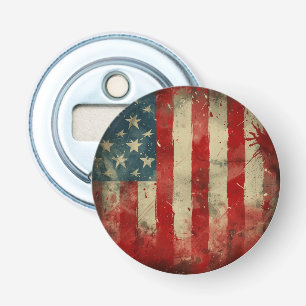 American Flag Wind Spinner Round Bottle Opener