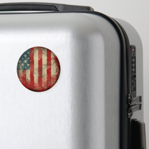 American Flag Wind Spinner Round Magnet