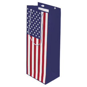 American flag wine gift bag