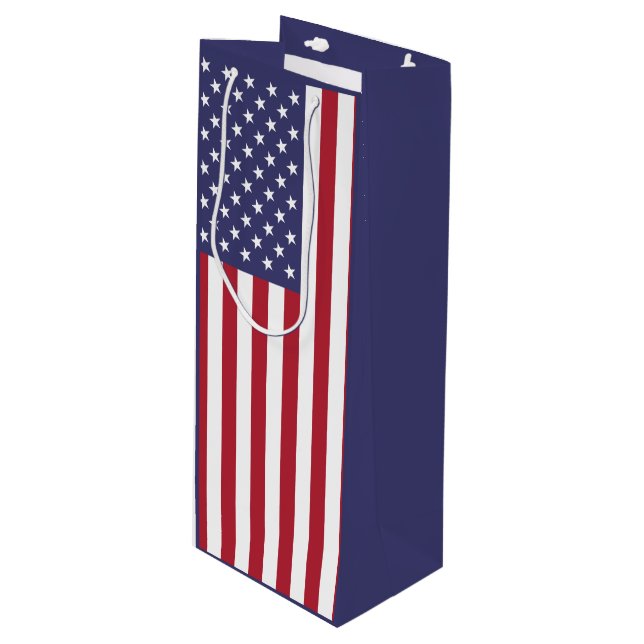 American flag wine gift bag (Front Angled)