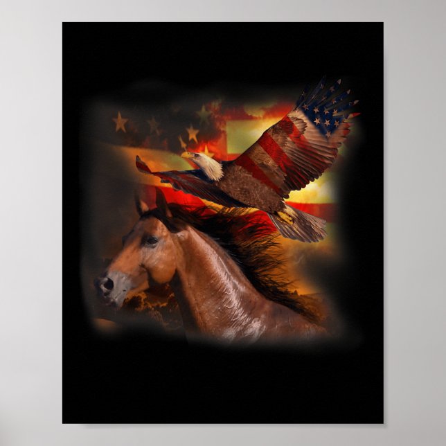 American Flag Wings Eagle Proud Patriotic 4th Of J Poster (Front)
