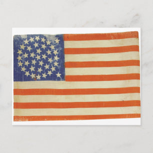American Flag with 38 Stars Postcard