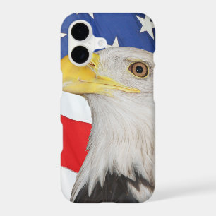 American Flag With American Bald Eagle
