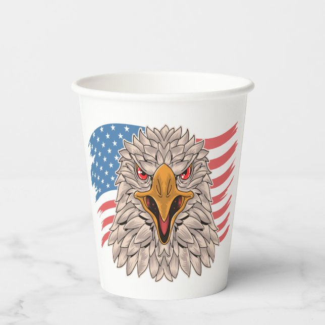 American Flag with An Eagle  Paper Cups (Back)