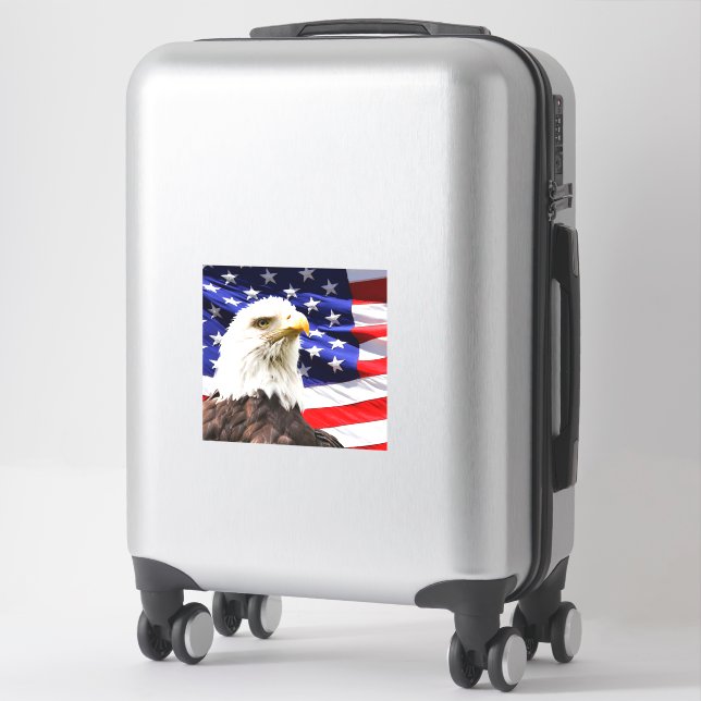 American Flag with Bald Eagle (Suitcase)