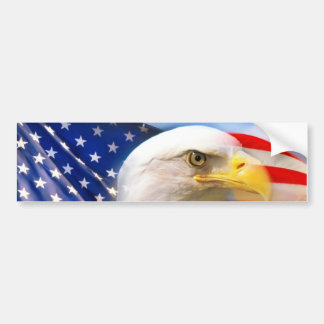 American Flag with Bald Eagle Bumper Sticker