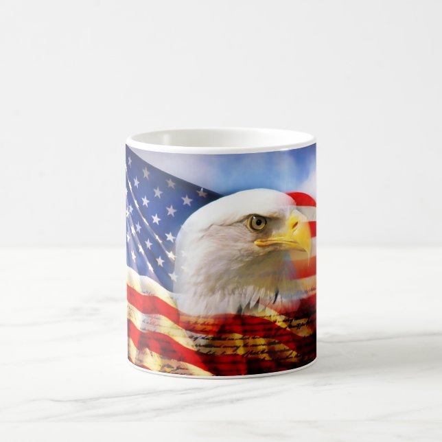 American Flag with Bald Eagle Coffee Mug (Center)