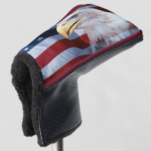 American Flag with Bald Eagle Golf Head Cover