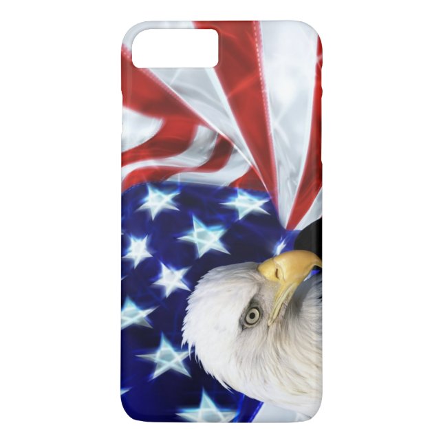American Flag with Bald Eagle Patriotism Case-Mate iPhone Case (Back)