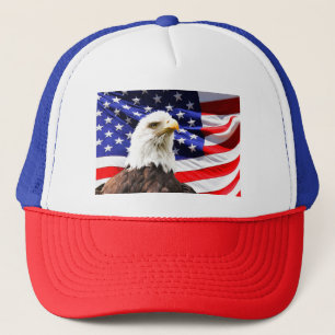American Flag with Bald Eagle Trucker Hat