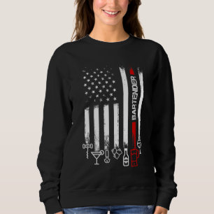 American Flag with Bartender for women men father Sweatshirt