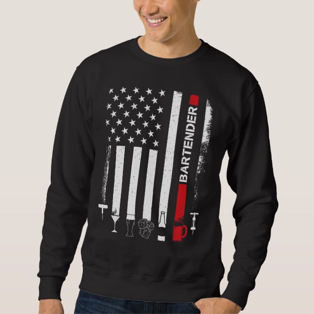 American Flag With Bartender  For Women Men Sweatshirt (Front)
