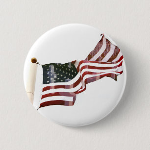 American Flag with Crosses 6 Cm Round Badge