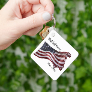 American Flag with Crosses Key Ring