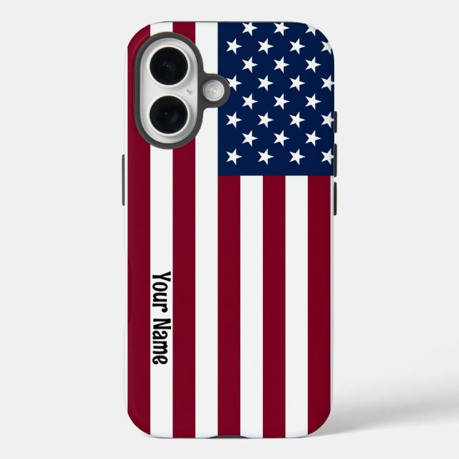 American Flag with Custom Text  Case-Mate iPhone Case (Back)