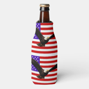 American flag with eagle USA Bottle Cooler