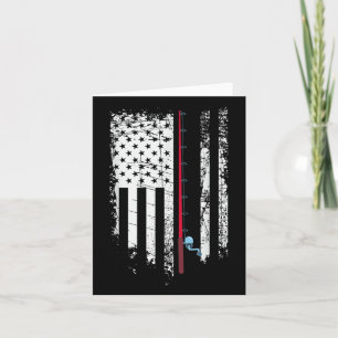 American Flag With Fishing Rod - Patriotic Fisher Card