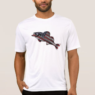 American flag with fishing 🎣 T-Shirt