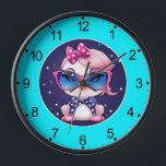 American Flag with Flamingo Cartoon-69680 Clock<br><div class="desc">American Flag with Flamingo Cartoon-69680</div>