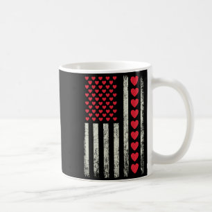 American Flag With Hearts Valentine S Day  Coffee Mug