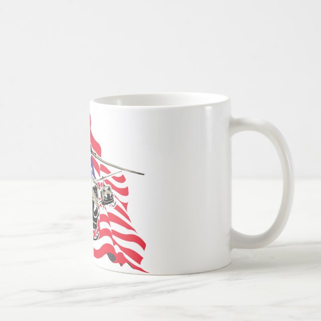American Flag with Helicopters Coffee Mug (Right)