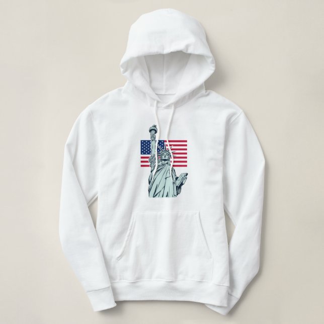 American Flag with Lady Liberty    Sweatshirt (Design Front)