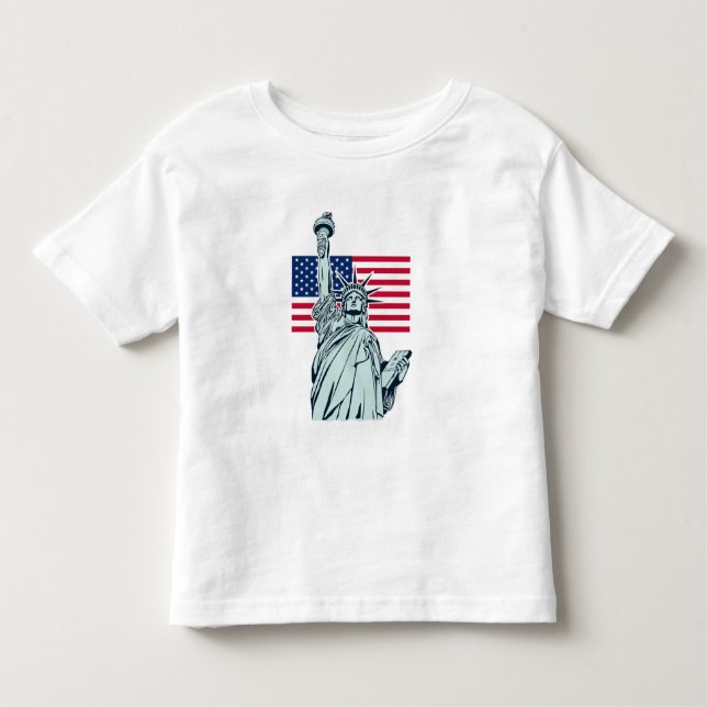 American Flag with Lady Liberty     Toddler T-Shirt (Front)