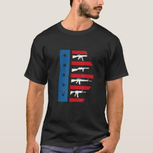 American Flag With Machine Guns I Gun T-Shirt