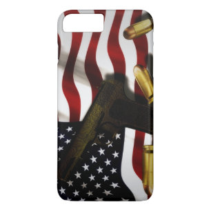 American flag with pistol Case-Mate iPhone case