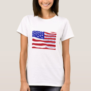 American flag with Pledge on stripes T-Shirt