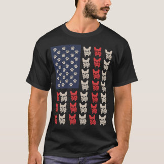 american flag with pugs T-Shirt